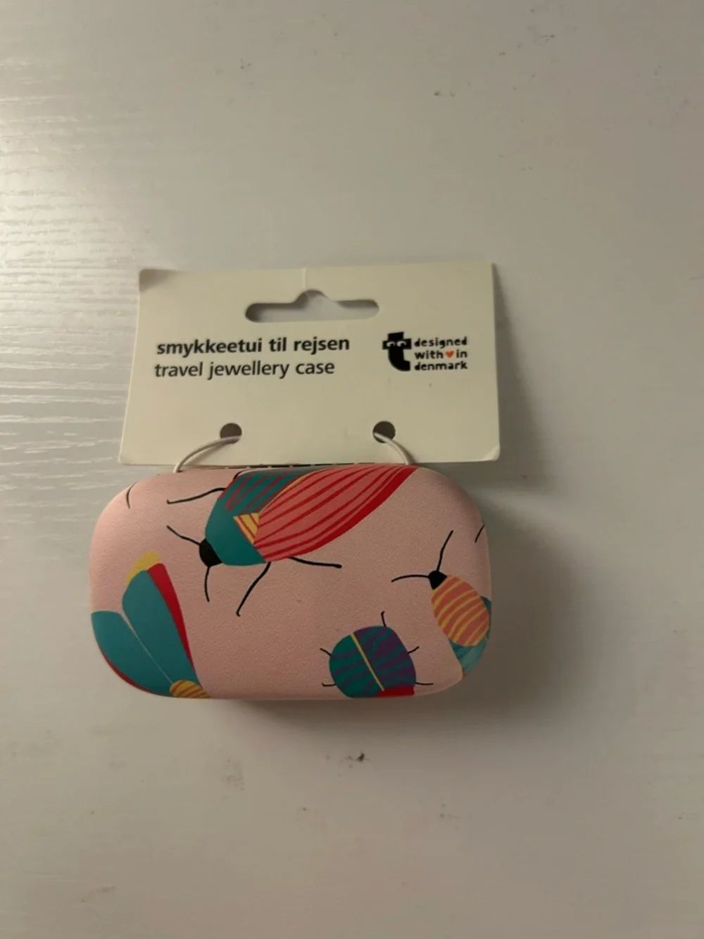 Travel Jewelry Case - Pink Beetle Print
